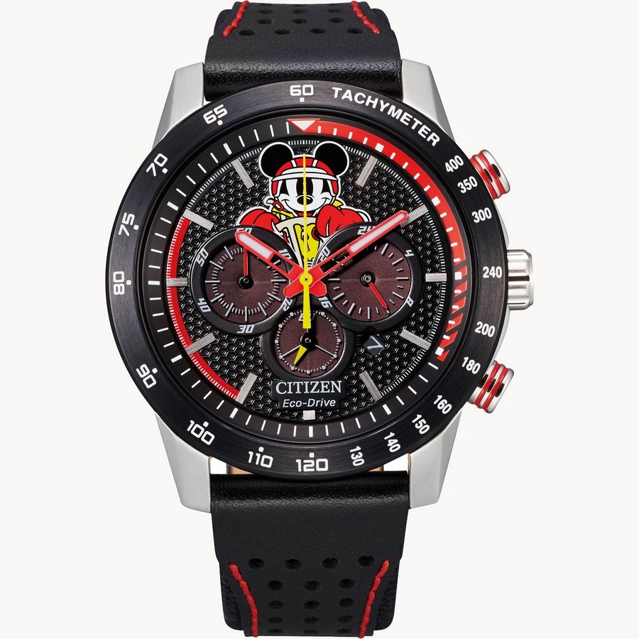 Đồng Hồ Citizen Mickey Racer Nam Đen Đỏ